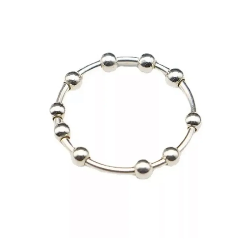 NEW sterling silver anxiety fidget spinning ring jewelry size 7 B21